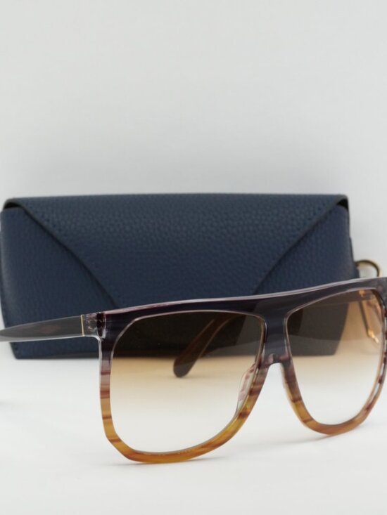Loewe LW40001I 83V Filipa Square Sunglasses – Purple to Orange \\ Light Brown main image 2